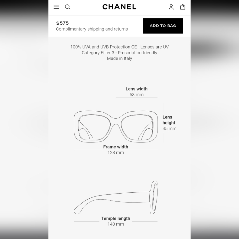 Authentic CHANEL Rectangle Sunglasses Black And Gold Iconic Side Logo - Picture 3 of 16